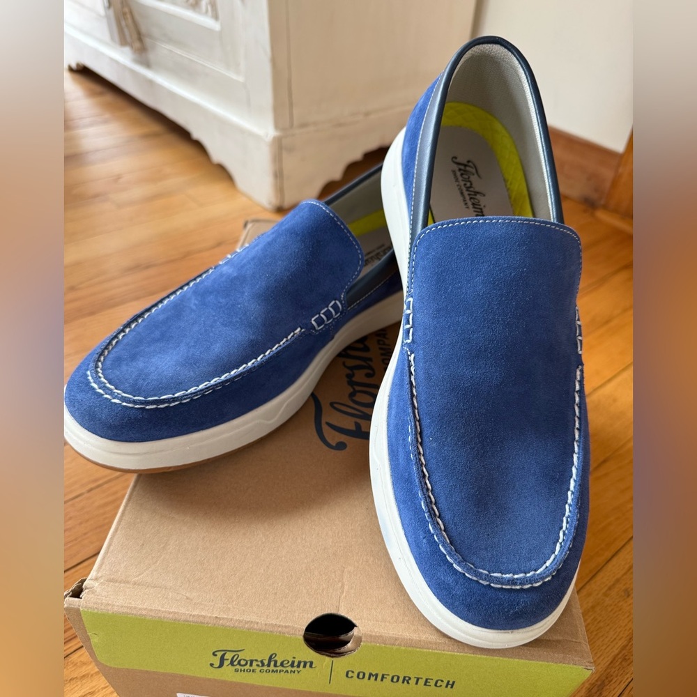 Florsheim Men's Royal Blue Suede Loafers Slip On 10 M